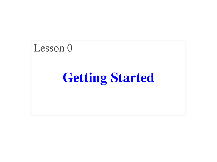 getting started the command line