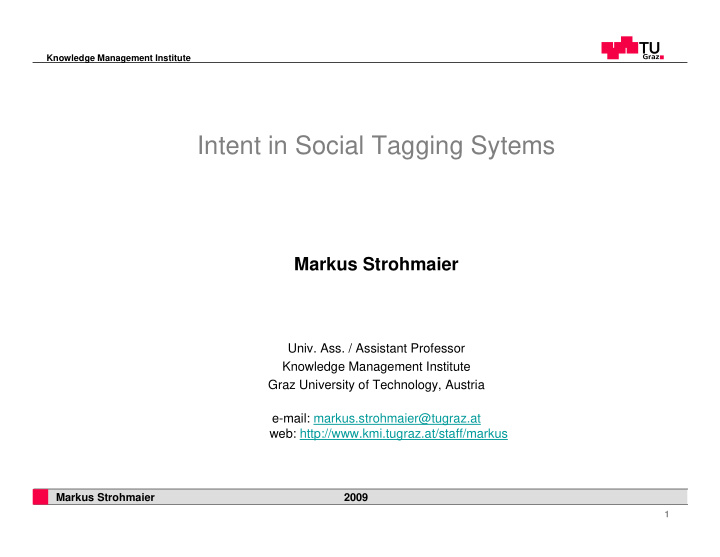 intent in social tagging sytems