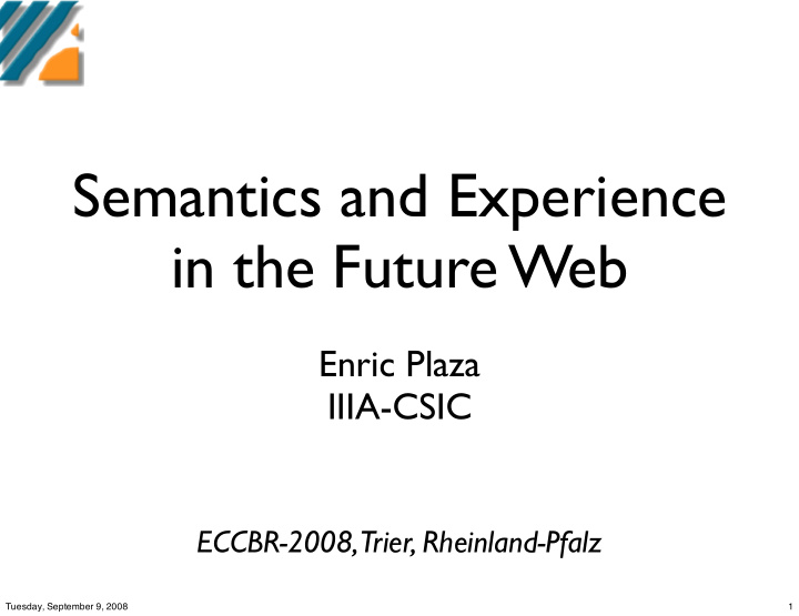 semantics and experience in the future web