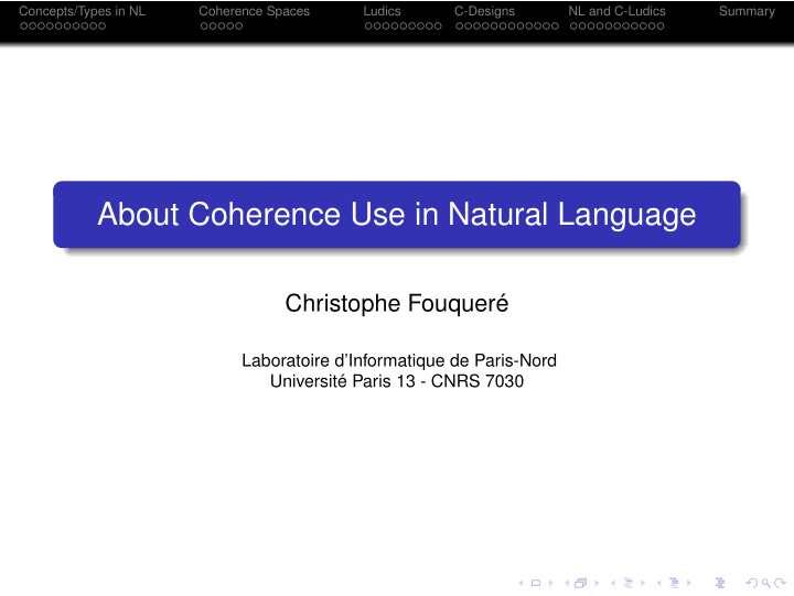 about coherence use in natural language