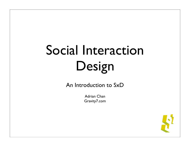 social interaction design
