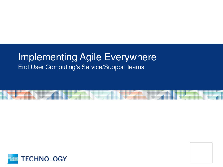 implementing agile everywhere