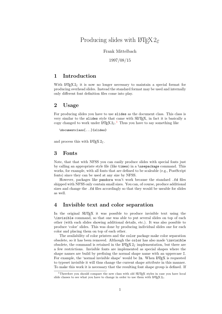 a t producing slides with l ex2