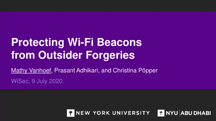 protecting wi fi beacons