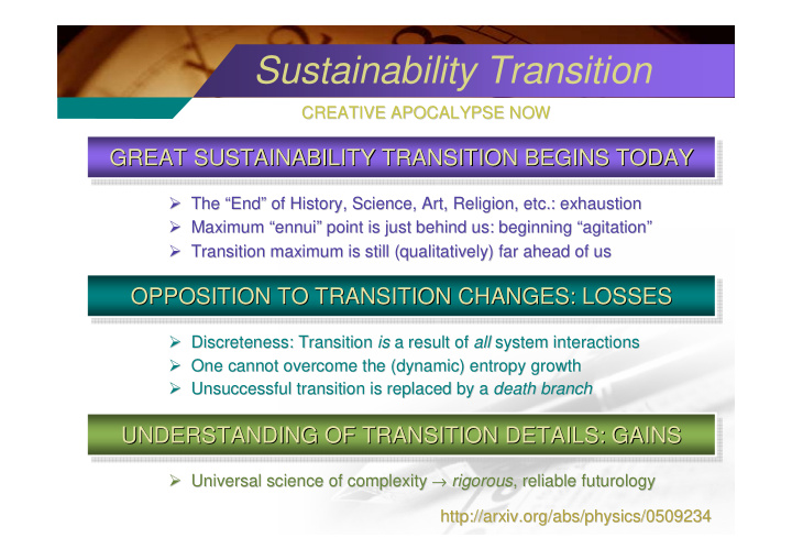 sustainability transition