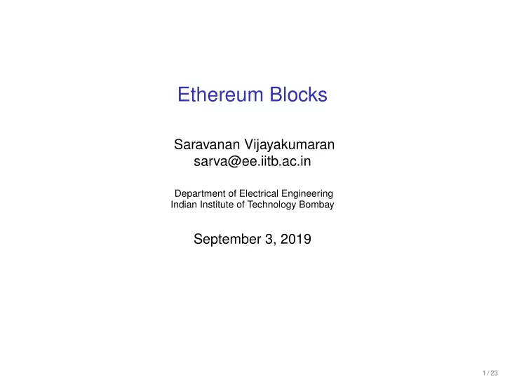 ethereum blocks