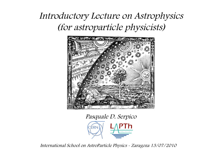introductory lecture on astrophysics for astroparticle