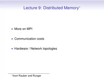 MPI Review  Computational Example  Common approach for grid-based computations on distributed