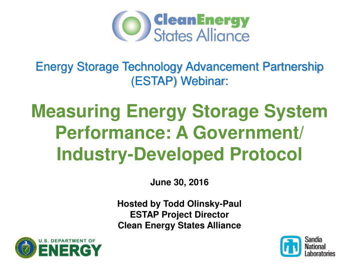 measuring energy storage system performance a government