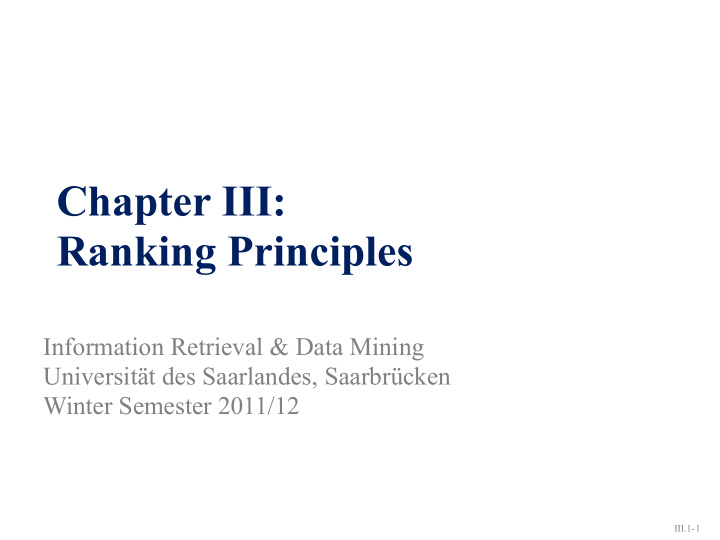 chapter iii ranking principles