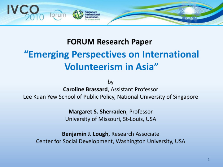 emerging perspectives on international volunteerism in