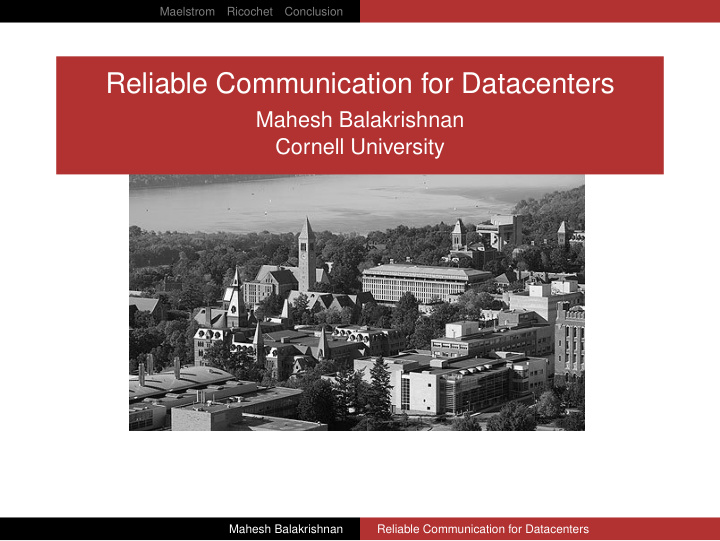 reliable communication for datacenters
