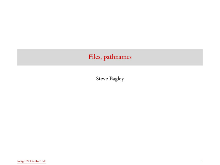 files pathnames