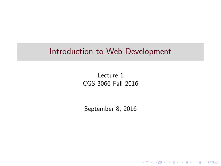 introduction to web development