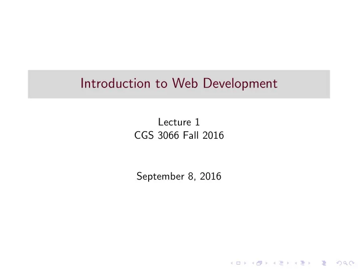 introduction to web development