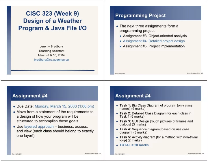 cisc 323 week 9
