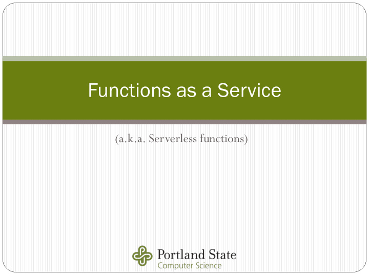 functions as a service