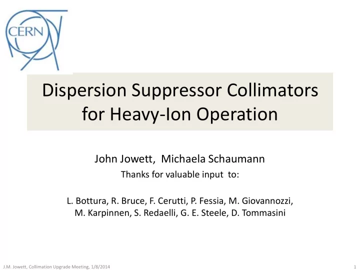 dispersion suppressor collimators