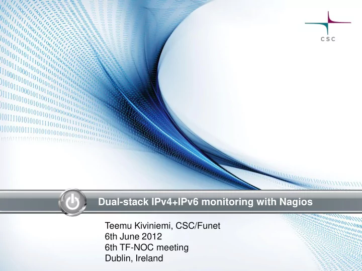 dual stack ipv4 ipv6 monitoring with nagios