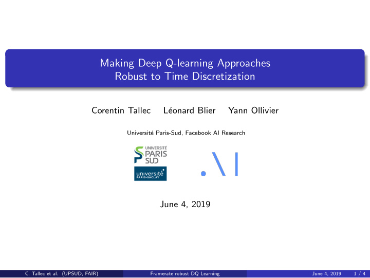 making deep q learning approaches robust to time