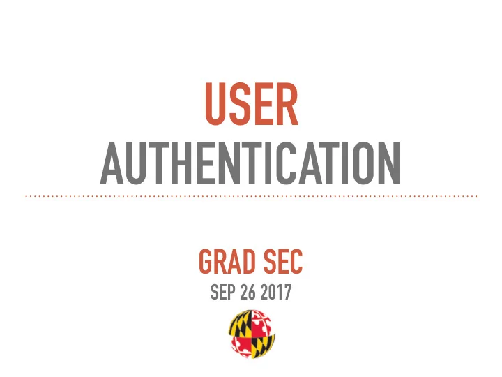 user authentication