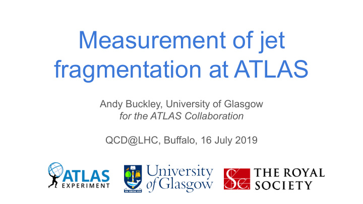 measurement of jet fragmentation at atlas