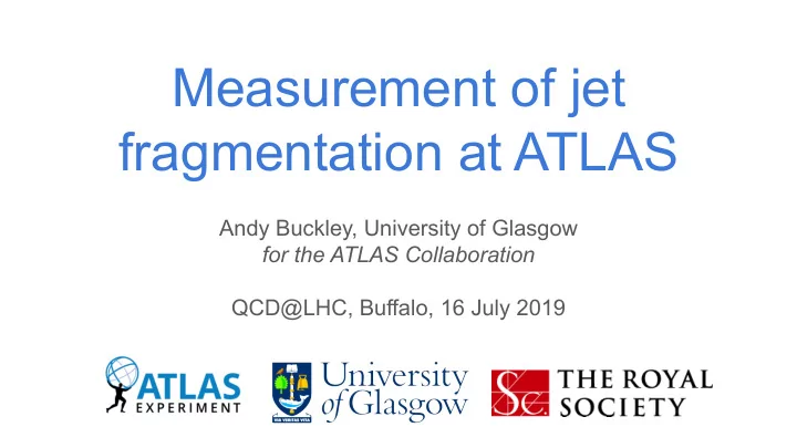 measurement of jet fragmentation at atlas