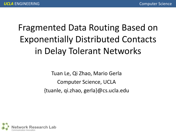 fragmented data routing based on exponentially