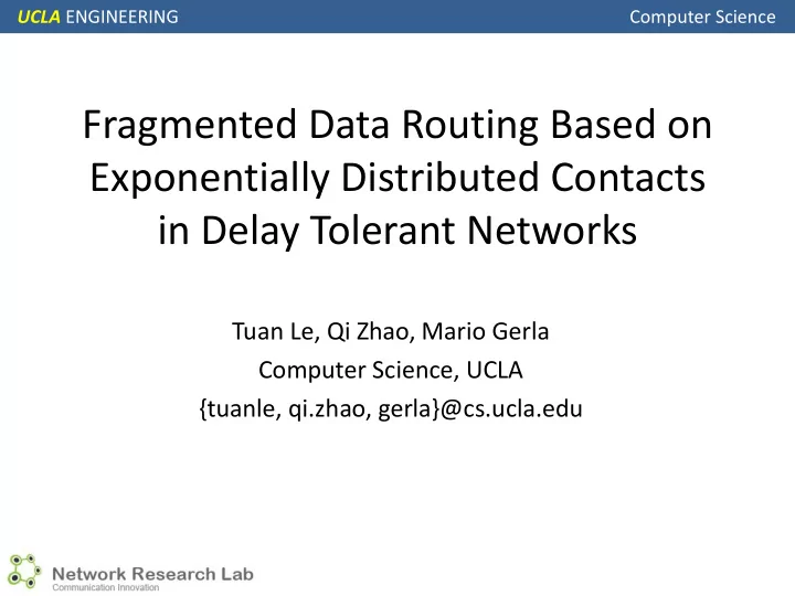 fragmented data routing based on exponentially