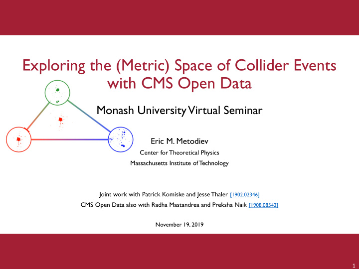 exploring the metric space of collider events with cms