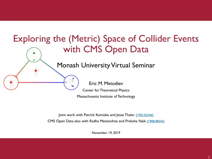 exploring the metric space of collider events with cms
