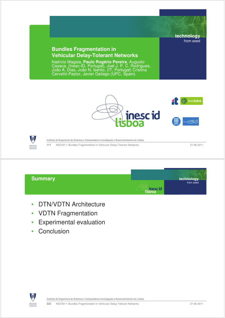 dtn vdtn architecture vdtn fragmentation experimental