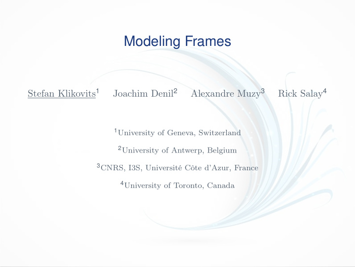 modeling frames