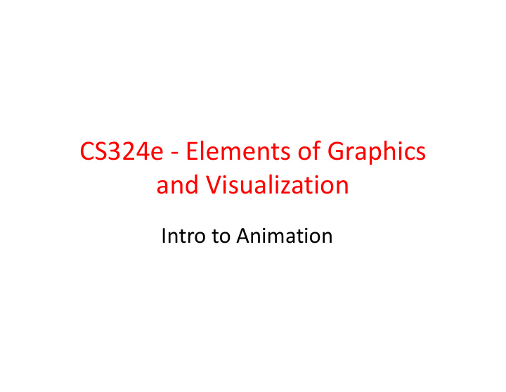 cs324e elements of graphics and visualization