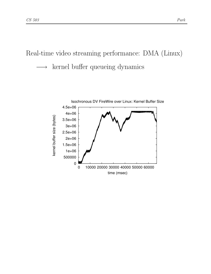 real time video streaming performance dma linux kernel