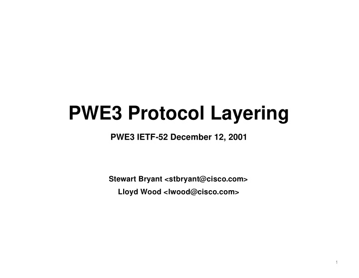 pwe3 protocol layering