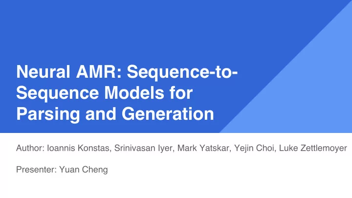 neural amr sequence to sequence models for parsing and