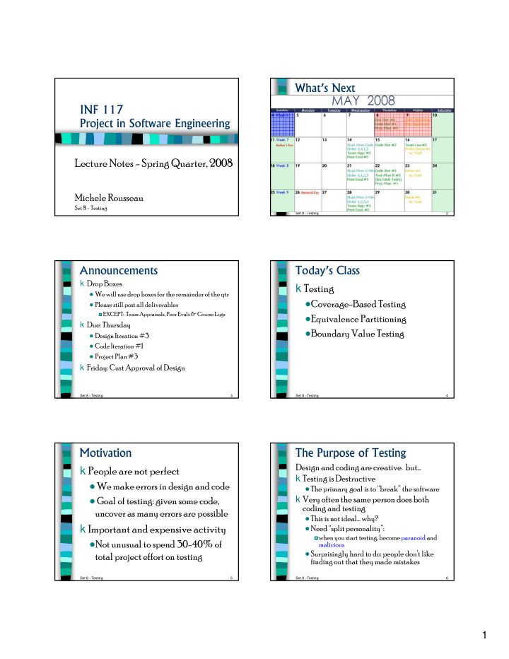 what s next inf 117 project in software engineering