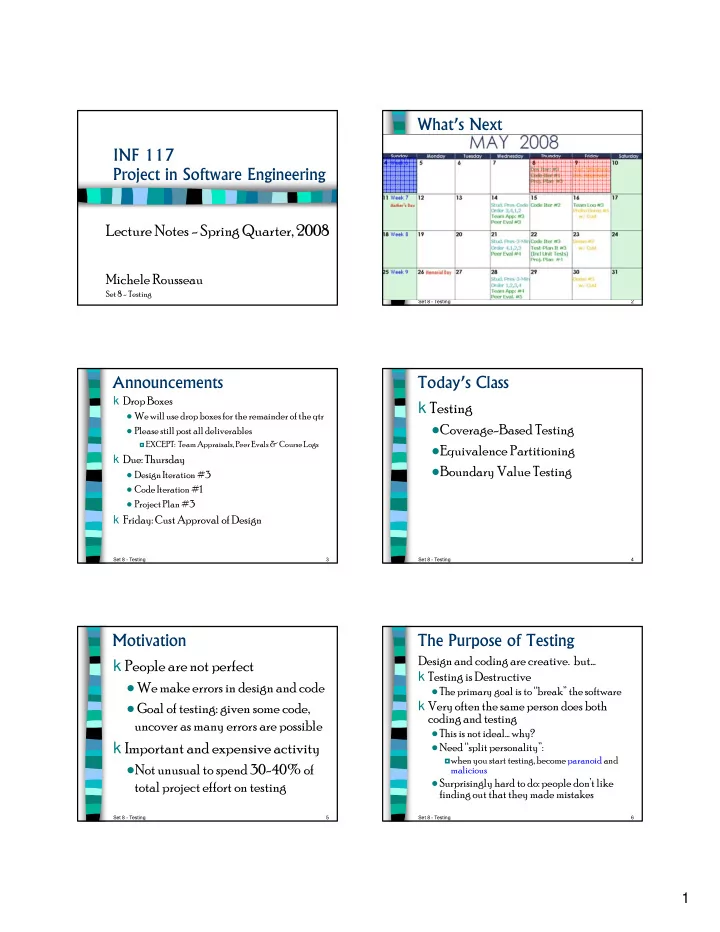 what s next inf 117 project in software engineering