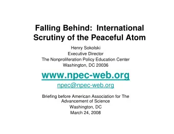 www.npec-web.org  npec@npec-web.org  Briefing before American Association for The  Advancement of