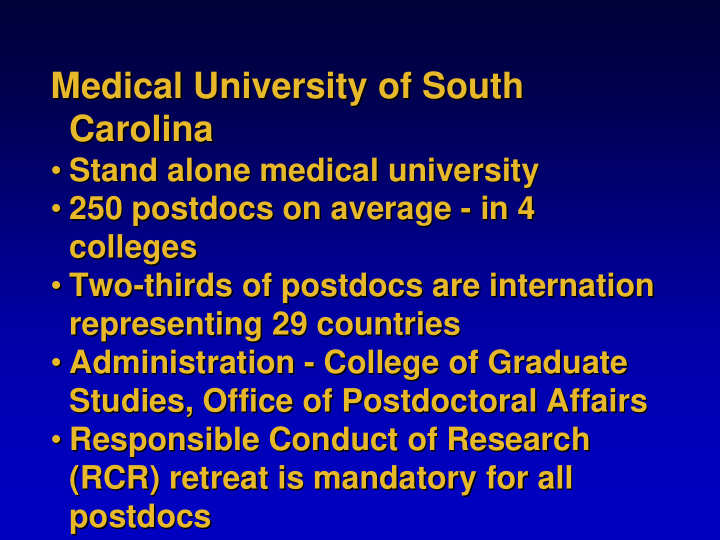 medical university of south medical university of south