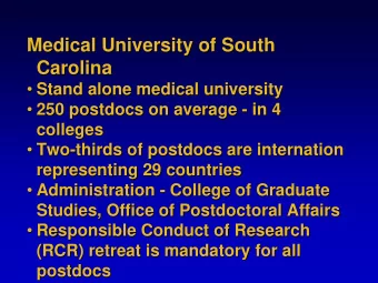 Medical University of South  Medical University of South  Carolina  Carolina  Stand alone