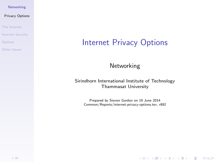 internet privacy options