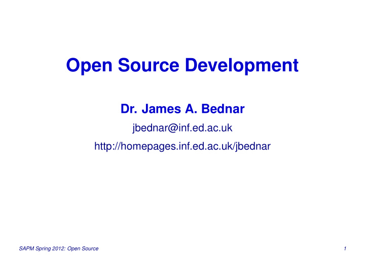 open source development