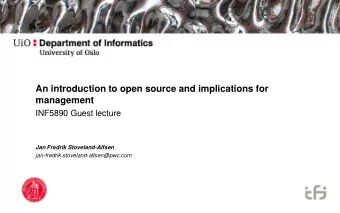 Topics  Introduction: Main questions for management  History of open source: From hacker