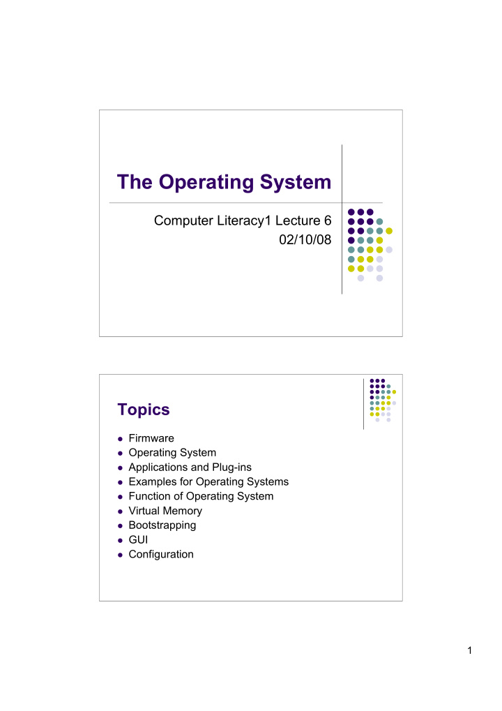 the operating system