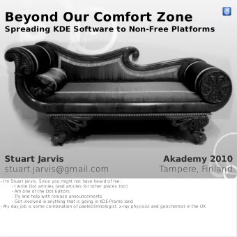 Beyond Our Comfort Zone  Spreading KDE Software to Non-Free Platforms  Stuart Jarvis  Akademy 2010