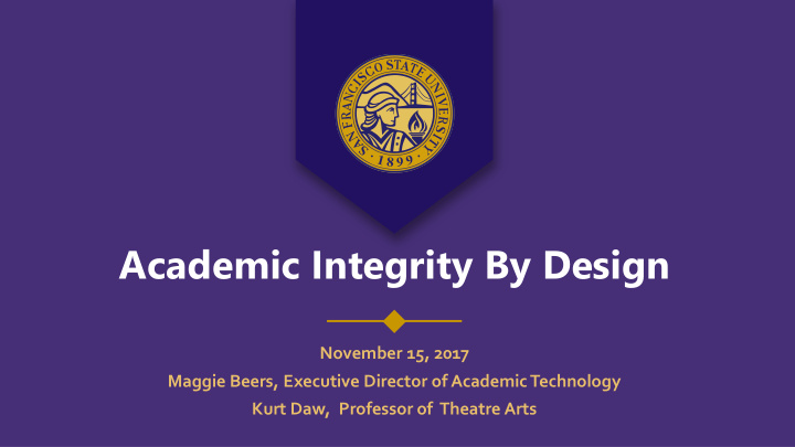 academic integrity by design