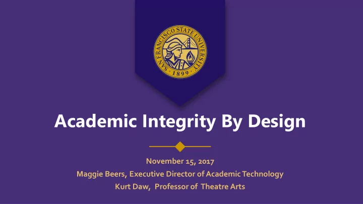 academic integrity by design