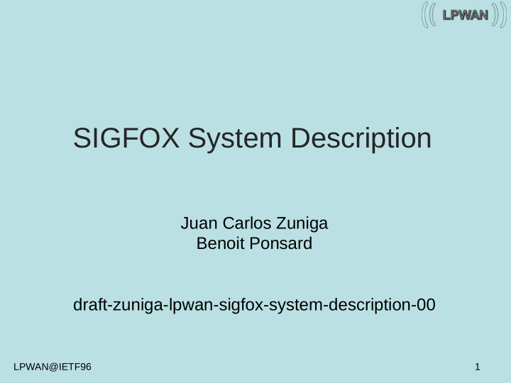 sigfox system description